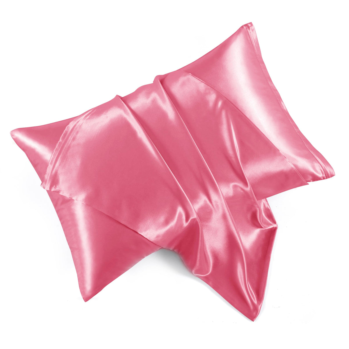 Blush Pink Satin Pillowcases with Zipper （20x26）,Standard Size Satin Pillowcases Set of 2, Blush Pink Silk Pillowcase for Hair and Skin