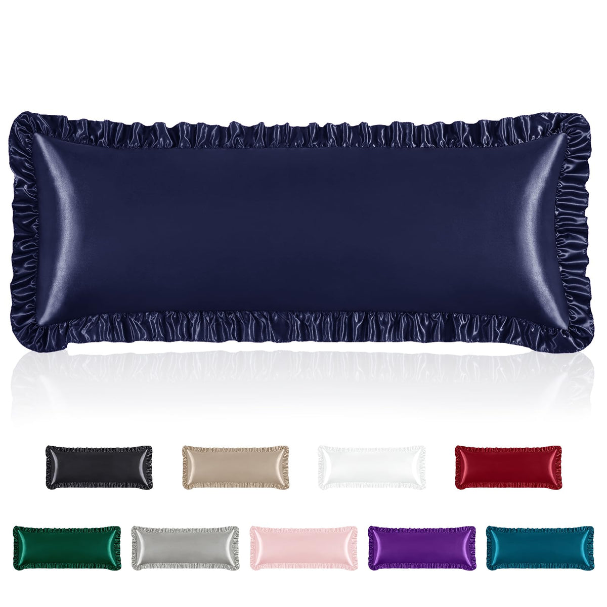 Homiest Blush Pink Ruffle Satin Pillowcase Set of 2, Standard