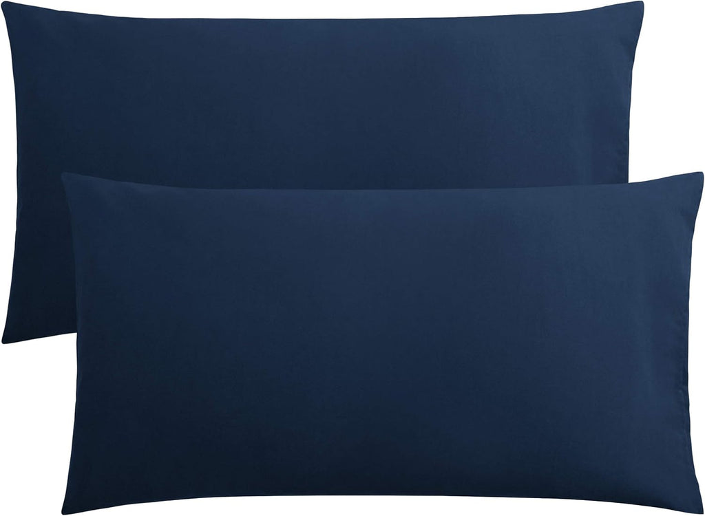 FLXXIE 2-Pack Microfiber King Pillow Cases, Envelope Closure, Navy