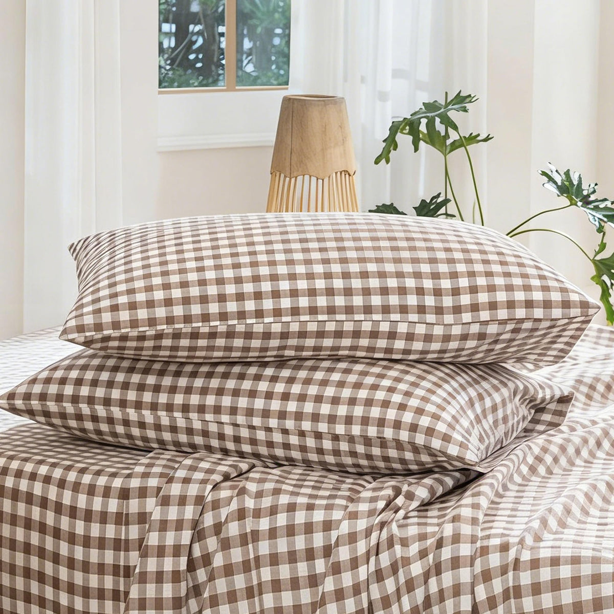MOOMEE Pillowcase Set of 2 100% Washed Cotton Linen-Like King