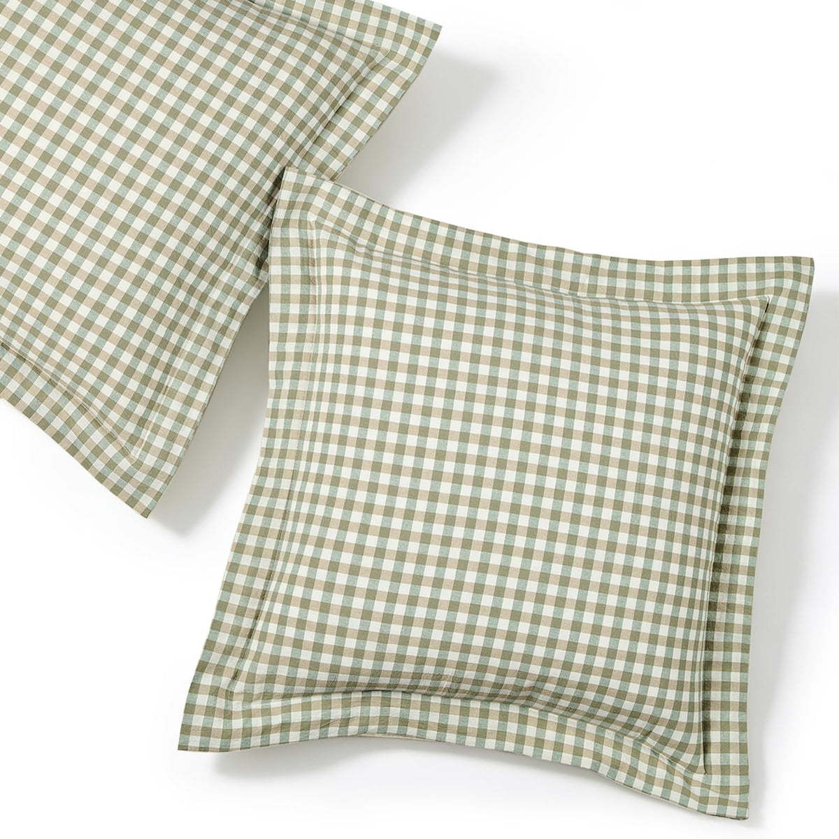 Sage Green Plaid Gingham Pillowcases, 20x26 Inches, Set of 2
