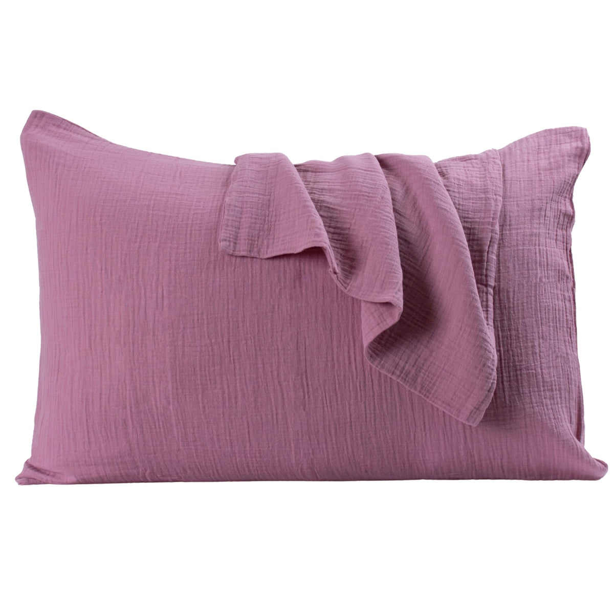PÜSKÜL 2-Piece Natural 100% Turkish Cotton Muslin Pillowcase, Standard Size