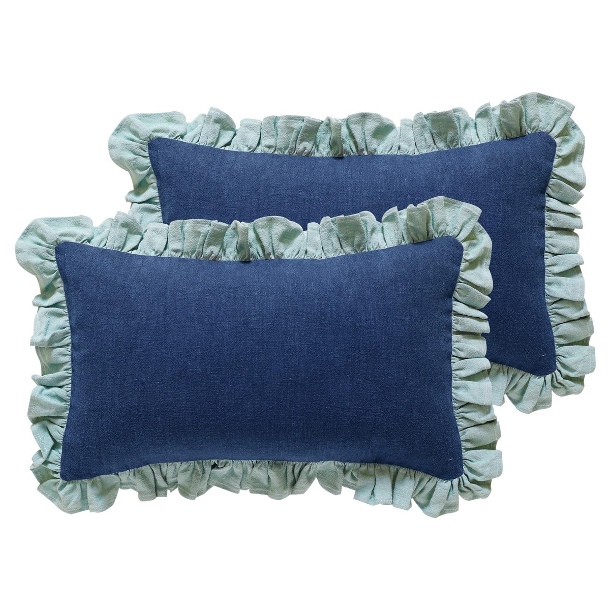 patdrea Vintage Green Linen Throw Pillow Covers,Set of 2,18"x18"-Kubum