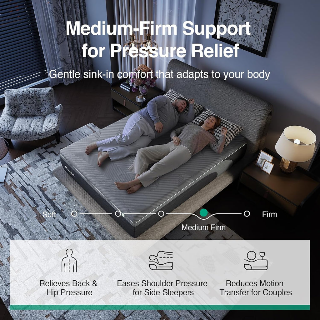 Novilla AiryFlow Full Size Mattress 14 Inch, Gel Memory Foam Mattress Full