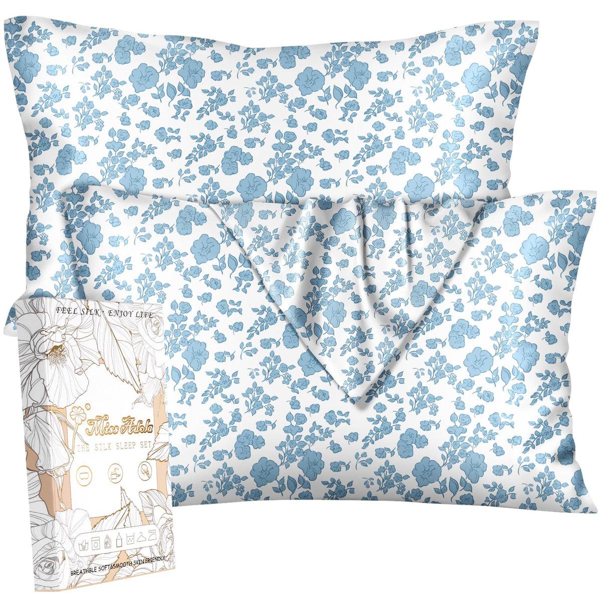 Miss Adola Silk Pillowcases, 2 Pack, Standard Size, Pk Leopard