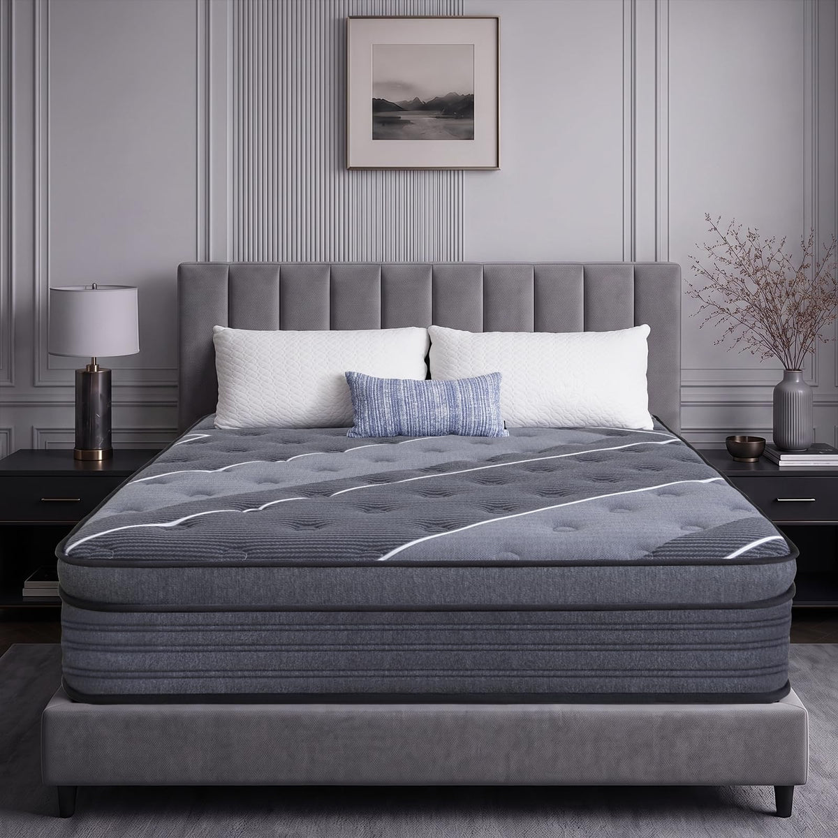 Queen Size Mattress 12 Inch, Hotel-Level Luxury Hybrid Queen Mattress in a Box, Cooling Gel Memory Foam & Upgraded Pocket Springs, Relieve Back & Waist Pain, Zoned Support, Medium Firm,365-Night Trial