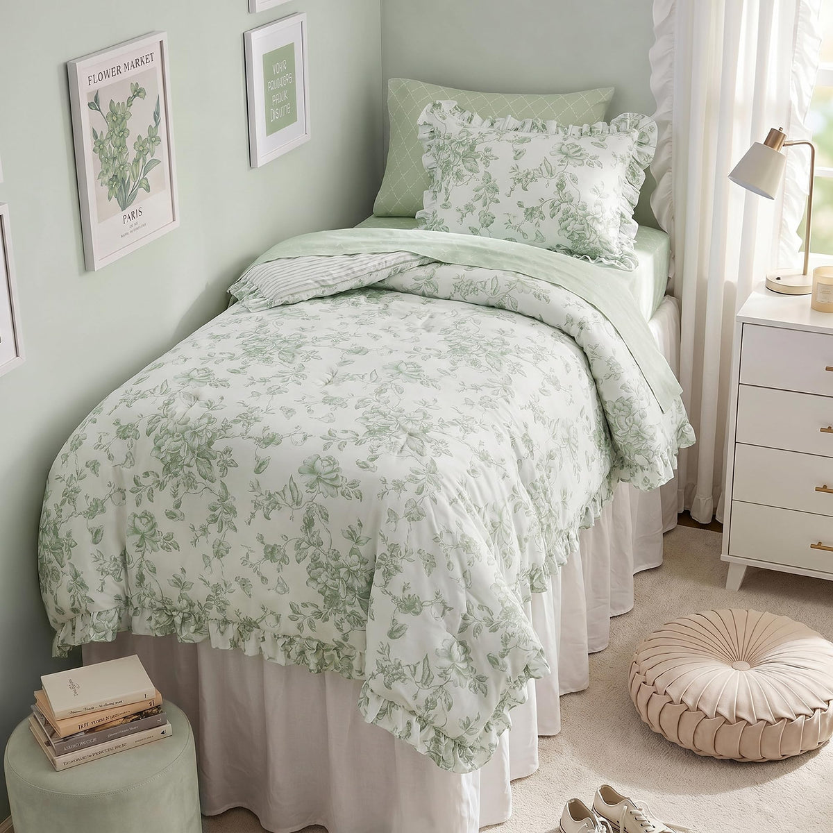 Madison Park Essentials Pink Floral Comforter Set with Sheets King,7pc