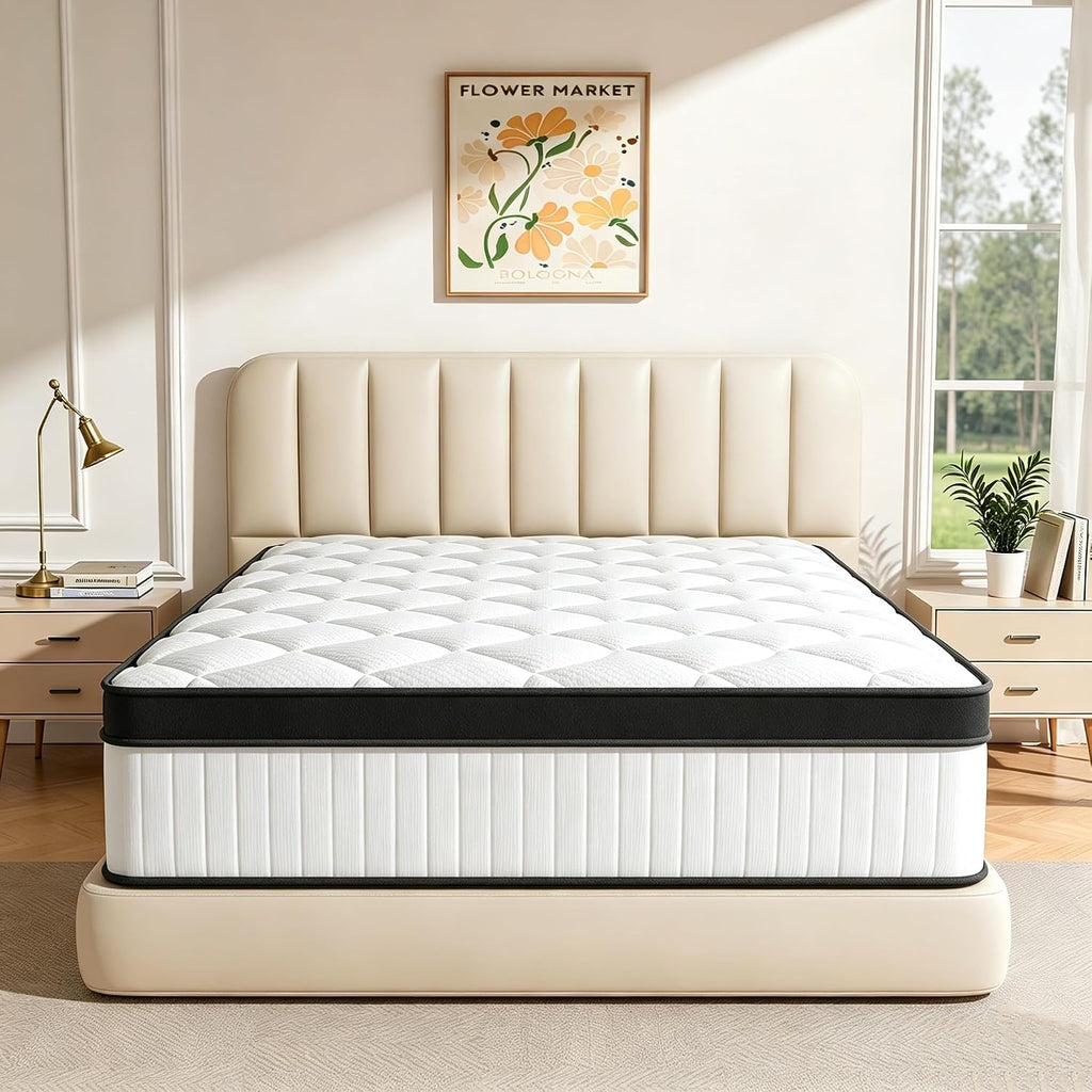 King Size Mattress,12 Inch King Mattress in a Box for Back Pain Relief, Upgrade Memory Foam and Pocket Coils Spring, Medium Firm, Excellent Motion Isolation, Edge Support, 80x76x12