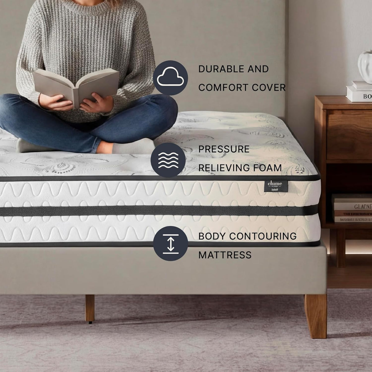 Signature Design by Ashley Chime 10 Inch Twin Hybrid Mattress in a Box