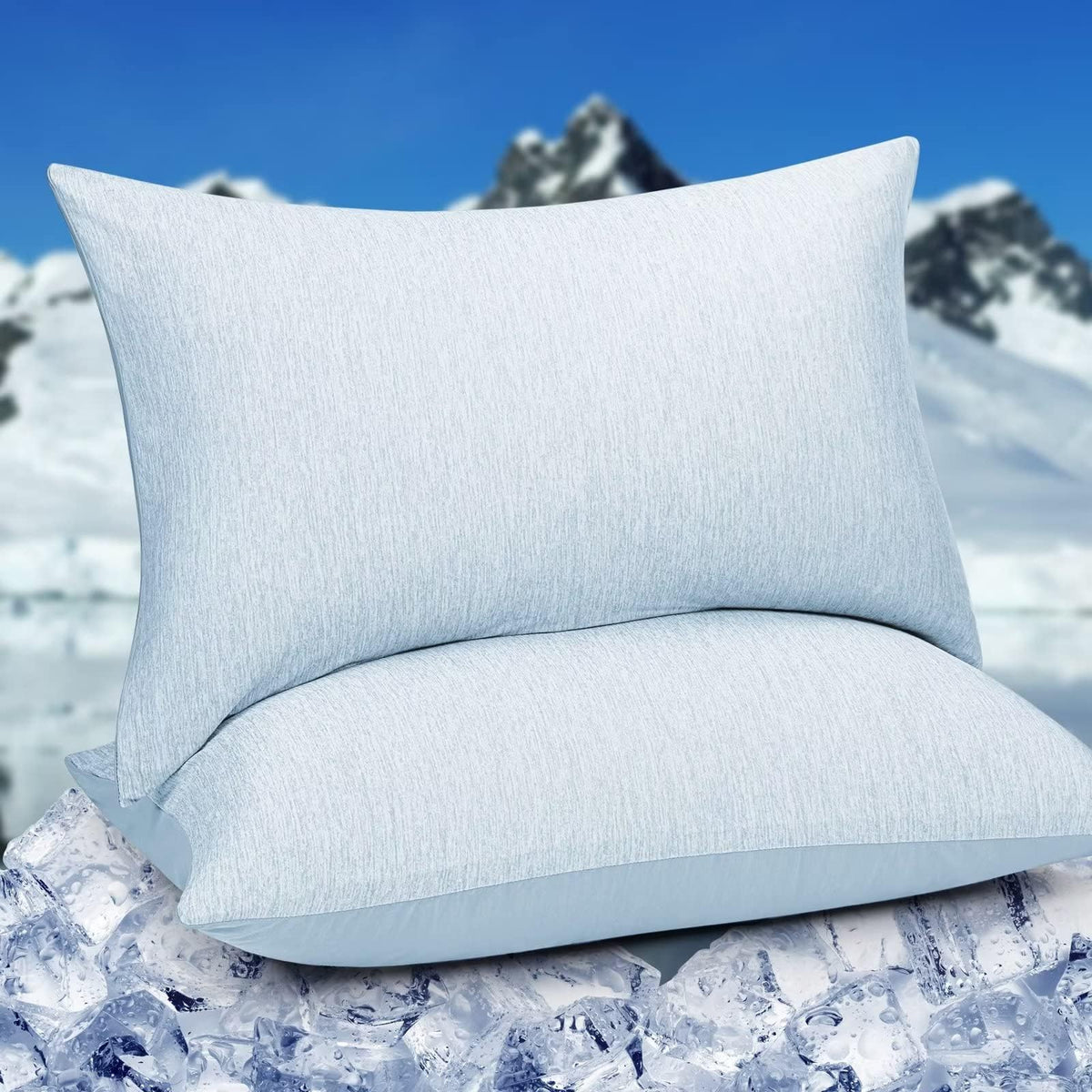 HOMFINE Cooling Pillowcases for Hot Sleepers King Size Set of 2, Grey