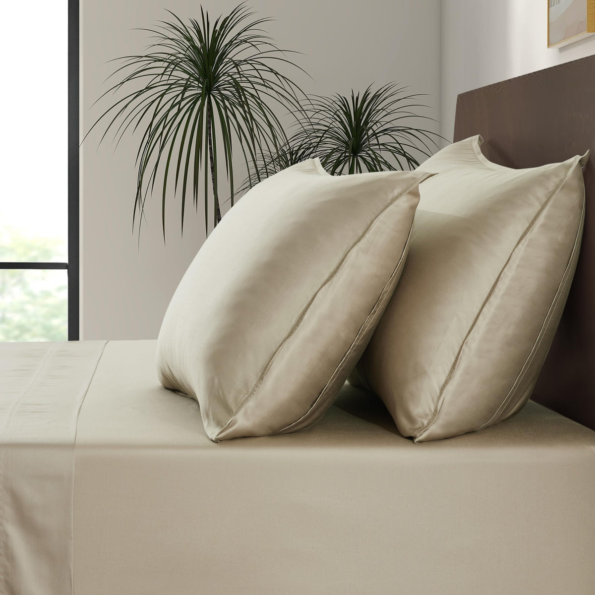 Luxury Bamboo Market | King Envelope Pillowcase Set | 100% Viscose Made from Bamboo | Organically Grown | Ultra Soft | Cooling | 2pcs [Classic White]