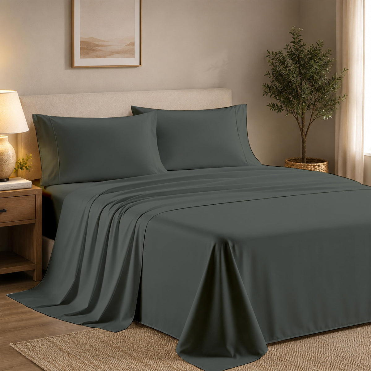 Queen Pillow Cases Set of 2, 400 Thread Count, White