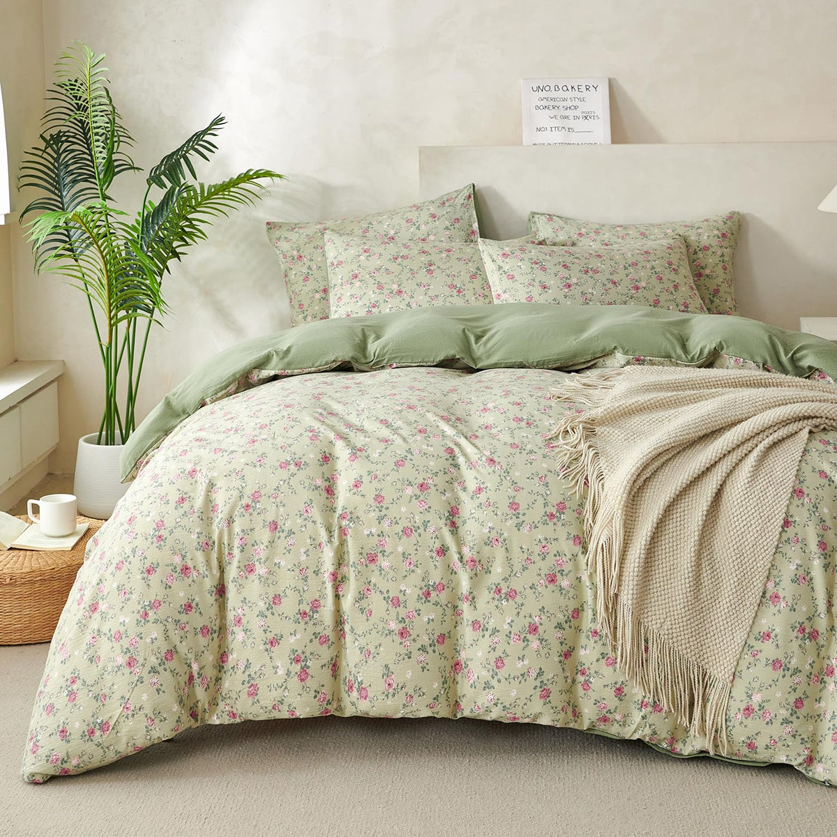 Comforter Set King Size Dusty Pink Soft Luxury Washed Microfiber Jacquard 3 Pieces Bedding Set, White Dusty Pink Vertical Ticking Stripes Comforter with 2 Pillowcases Breathable Durable Comfy