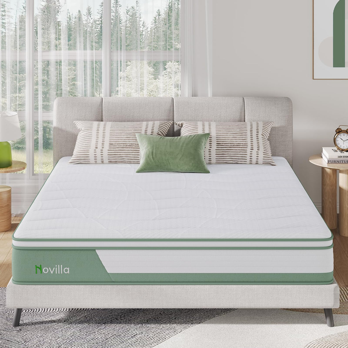Novilla 14 Inch California King Mattress, Hypoallergenic & Back Pain Relief, Cal King Mattresses in a Box with Smarts Coils, Fiberglass Free CertiPUR-US Certified Colchones Cal No Box Spring Needed