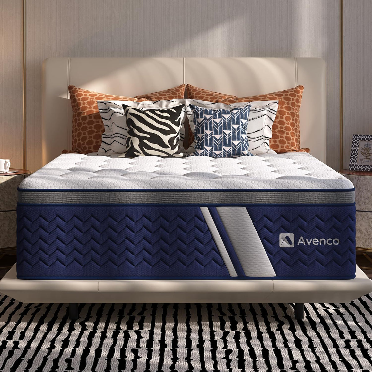 Avenco SyncDeep King Size Mattress 12 Inch, Firm Hybrid Cooling, Deep Sleep