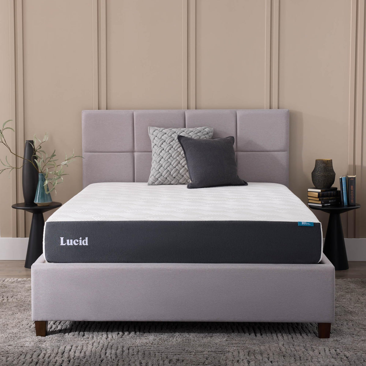 Lucid® 5" Firm Gel Memory Foam Mattress – Bamboo Charcoal & Cooling Gel – Fiberglass Free – Bed in a Box – CertiPUR-US® Certified – Full Size