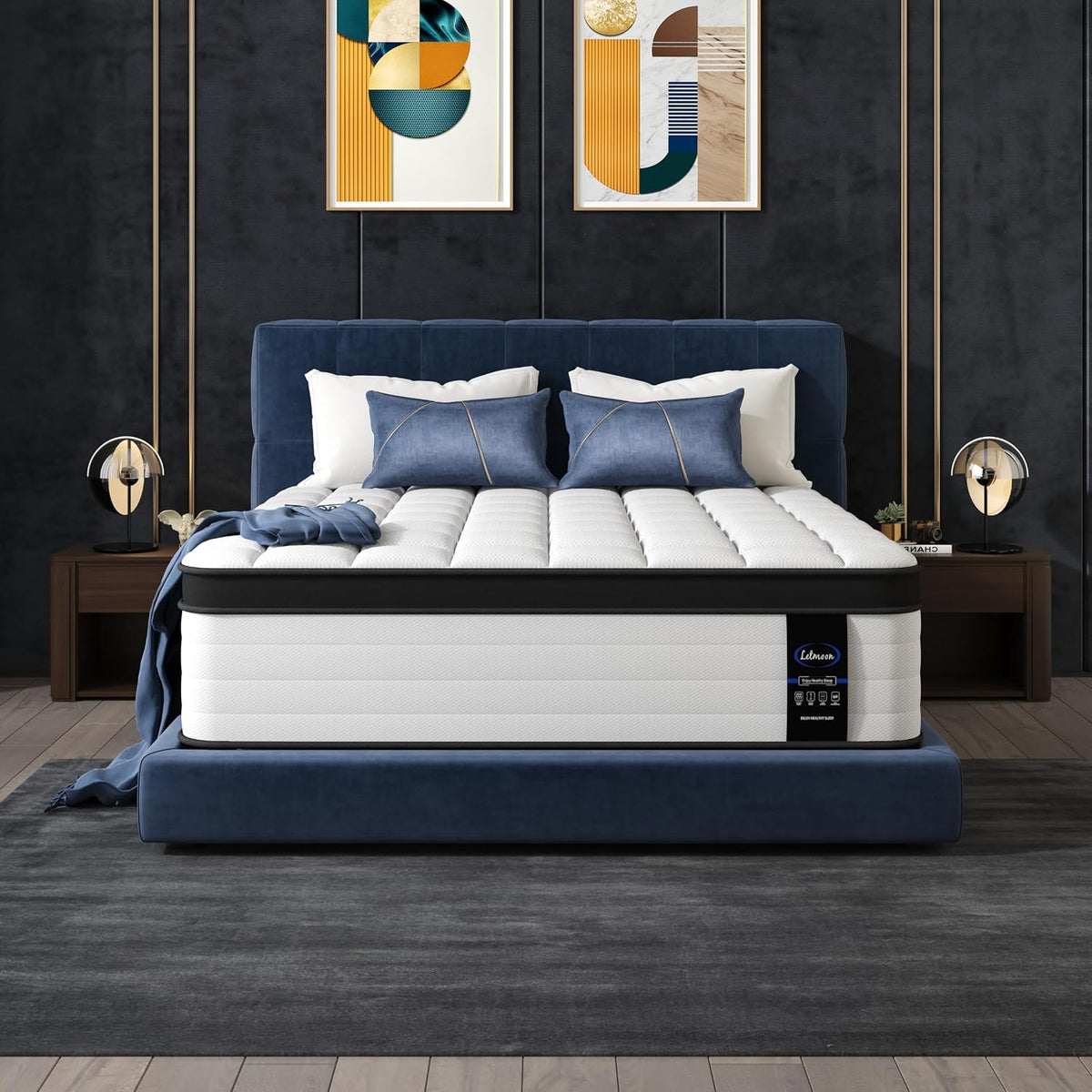 LETMOON 14 Inch California King Mattress, Medium Hybrid Pocket Spring
