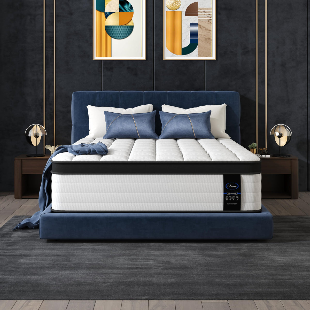 LETMOON 14 Inch California King Mattress, Medium Hybrid Pocket Spring