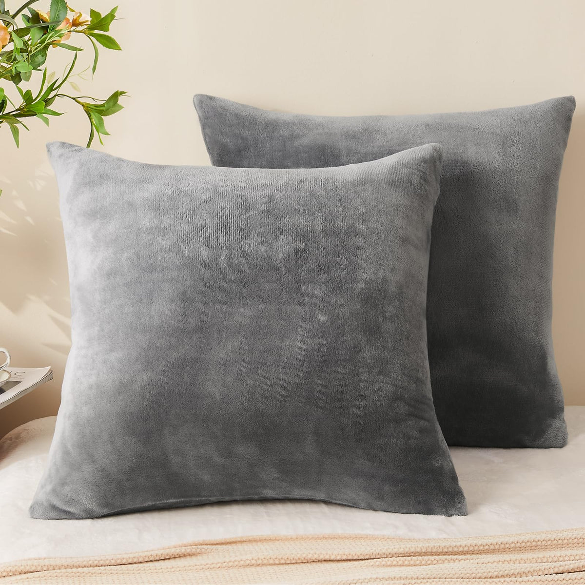 BEDELITE Body Pillow Cover with Zipper, Gray, 20x54 Inch, 1 Pack