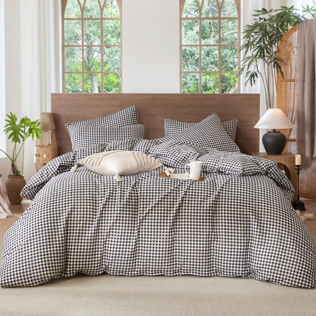 Comforter Set King Size Dusty Pink Soft Luxury Washed Microfiber Jacquard 3 Pieces Bedding Set, White Dusty Pink Vertical Ticking Stripes Comforter with 2 Pillowcases Breathable Durable Comfy