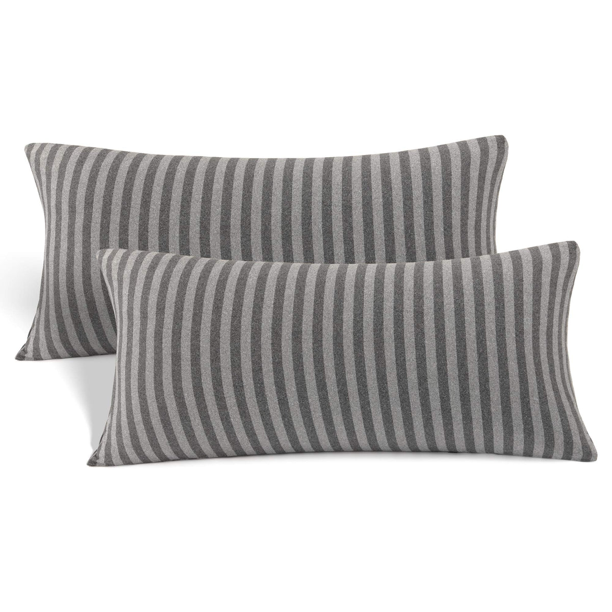 N&Y HOME 2-Pack Jersey Knit Pillow Cases Standard/Queen, White