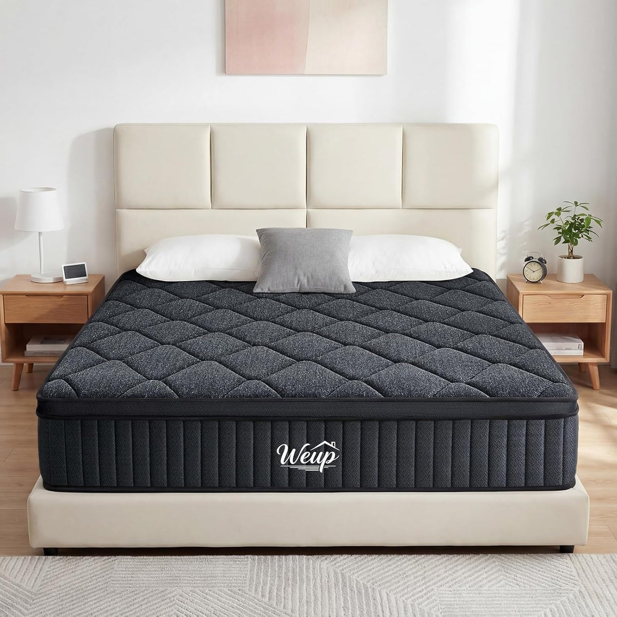 WEUP Full Size Mattress 12 Inch, Firm Hybrid Memory Foam Mattress in a Box with Individual Pocket Springs, Pressure Relief, Motion Isolation, Fiberglass Free, CertiPUR-US Certified 75"x 54"(White)