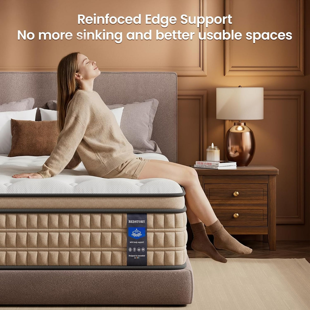 BedStory 14 inch Medium Firm Queen Mattress - Pain-Relieving Hybrid Mattress for Extra Lumbar & Hip Support - Queen Bed in a Box - 365-Night Trial - No Odor, Fiberglass-Free, CertiPUR-US Certified