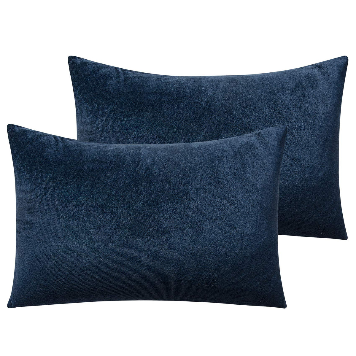 NTBAY King Velvet Pillowcases, Set of 2, Zipper, Camel