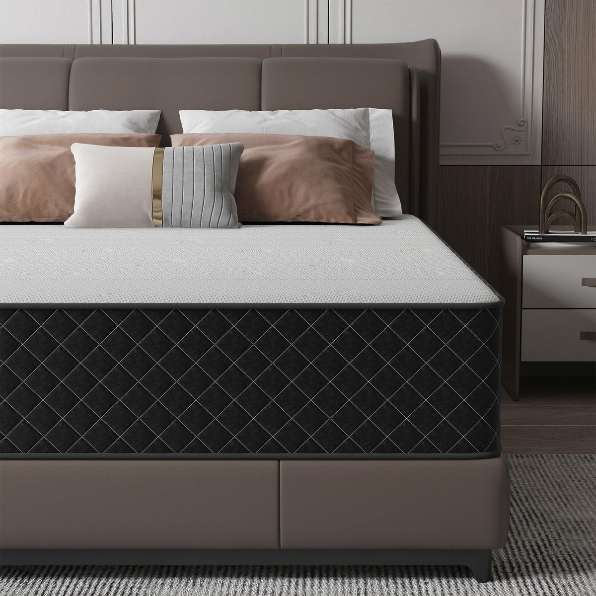 Queen Mattress, 10 Inch Hybrid Mattress with Breathable Foam and Pocket Springs, Medium Firm Memory Foam Mattress for Back Pain Relief, Mattress in a Box, 60×80×10 Inch