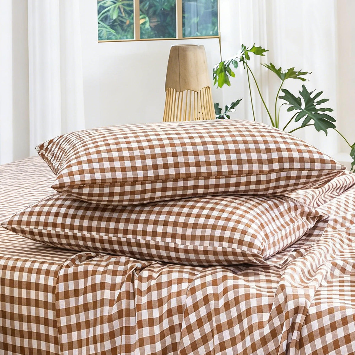 MOOMEE Pillowcase Set of 2 100% Washed Cotton Linen-Like King