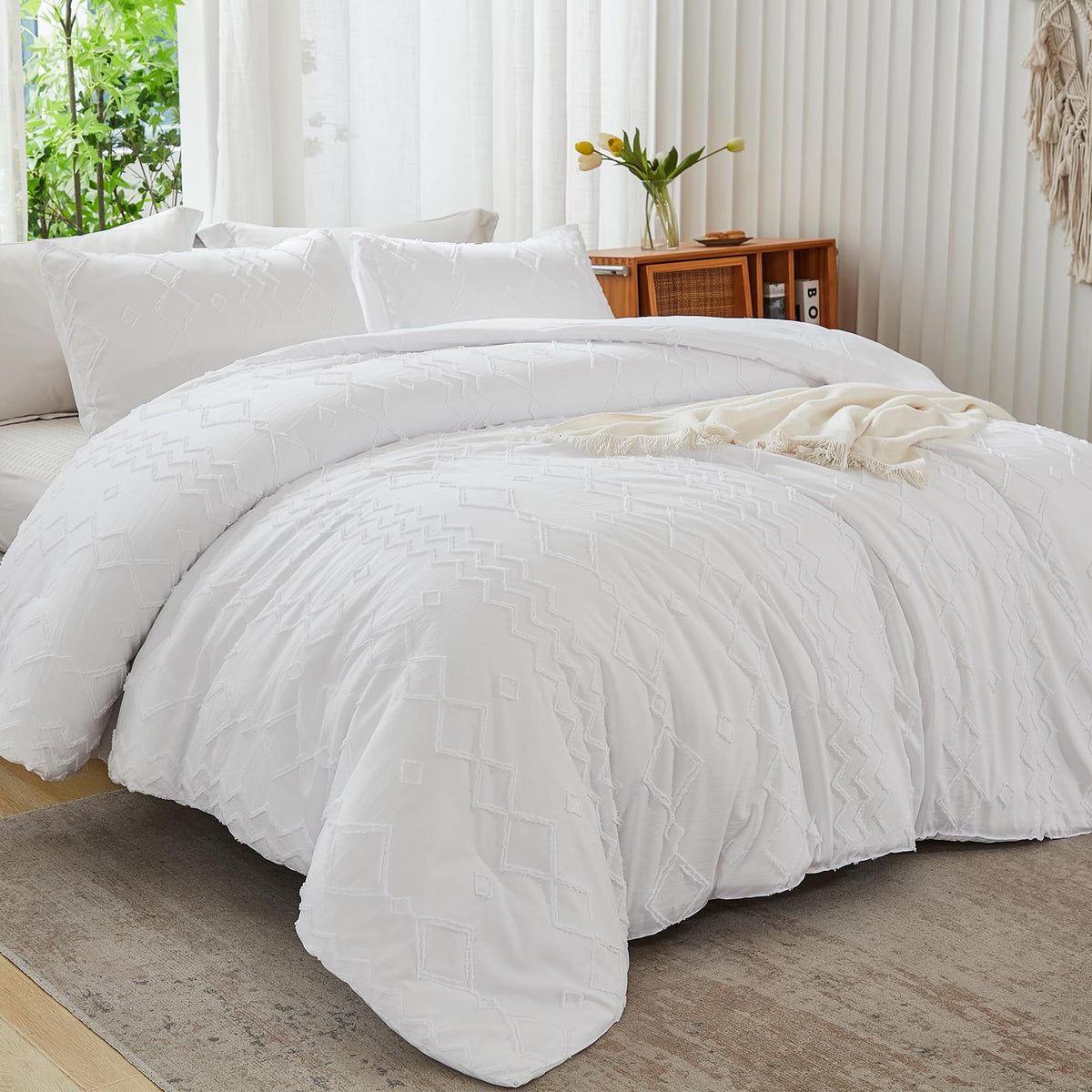 Andency King Size Comforter Set Khaki, 3 Pieces Bedding