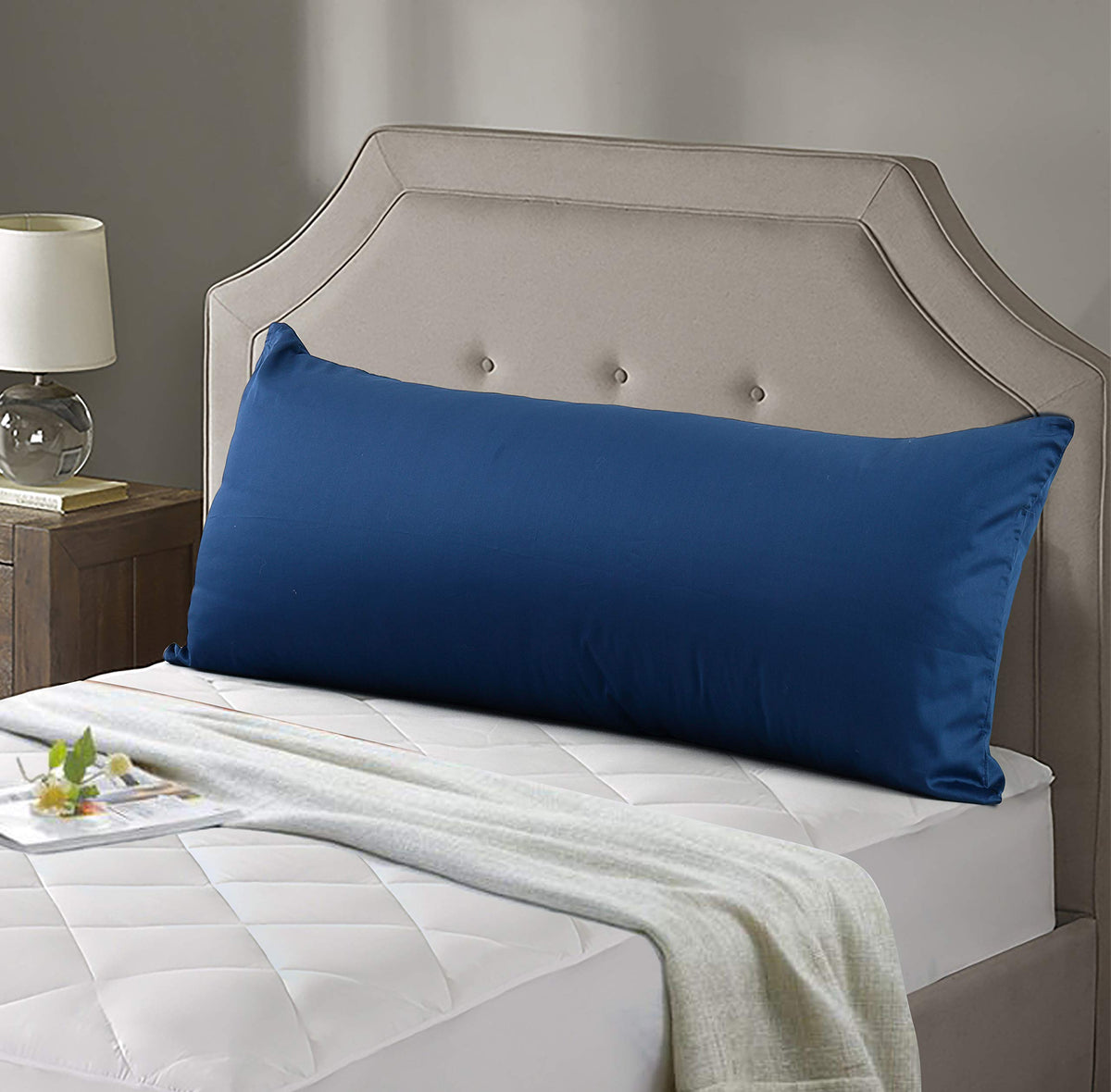 EVOLIVE 100% Cotton Body Pillow Cover 21"x54", 300TC, Hidden Zipper (Taupe)