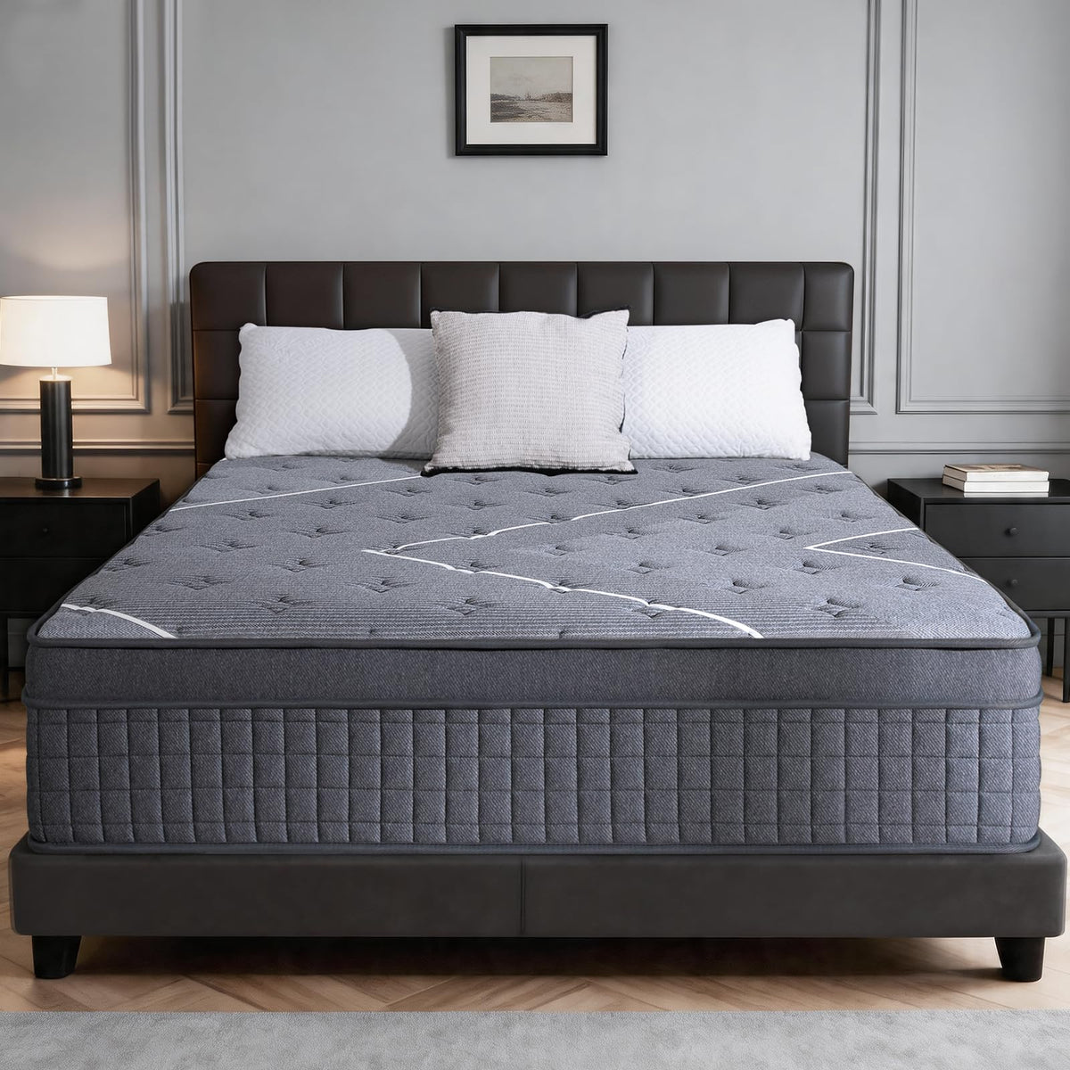 Queen Mattress 10 Inch, Luxury Hotel-Level Hybrid Mattress in a Box, Cooling Gel Memory Foam & Upgraded Pocket Springs, Enhanced Back & Lumbar Hip Support, Back Pain Relief,Medium Firm,365-Night Trial