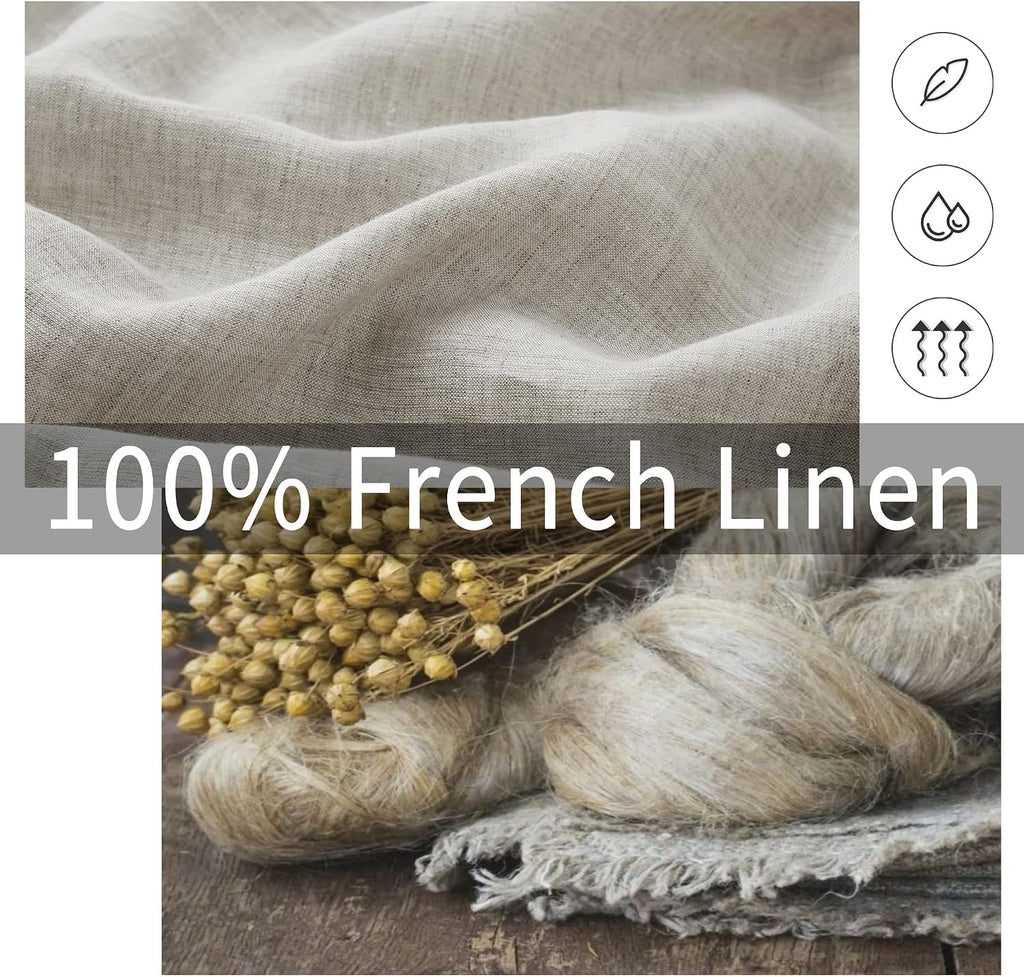 ATLINIA 100% Linen Pillow Shams Standard Size Natural Linen Pillow Case