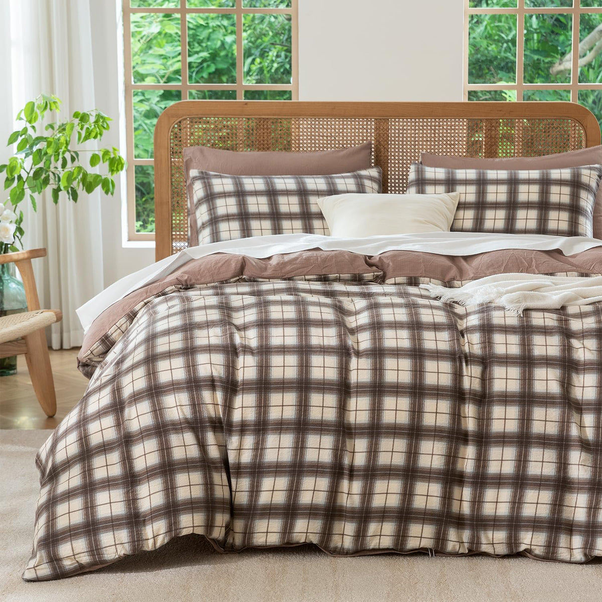 Comforter Set King Size Dusty Pink Soft Luxury Washed Microfiber Jacquard 3 Pieces Bedding Set, White Dusty Pink Vertical Ticking Stripes Comforter with 2 Pillowcases Breathable Durable Comfy
