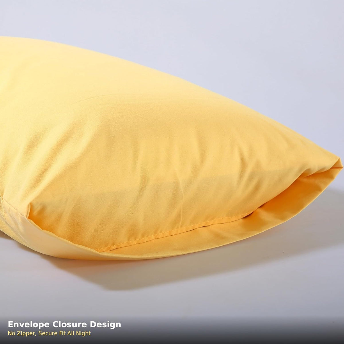 EVOLIVE Standard Microfiber Pillowcases Set of 2, 20"x30" (Yellow)