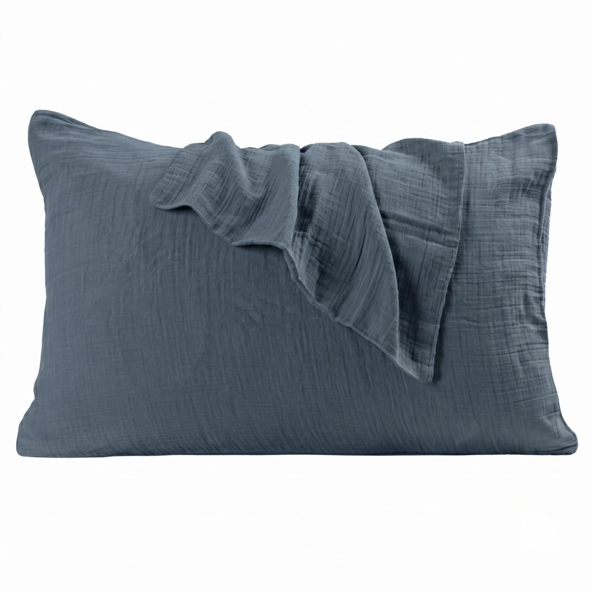 PÜSKÜL 2-Piece Natural 100% Turkish Cotton Muslin Pillowcase, Standard Size