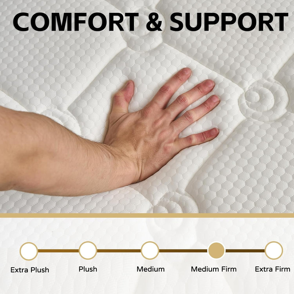 Queen Mattress, 12 Inch Queen Size Mattress in a Box, Pocketed Coils