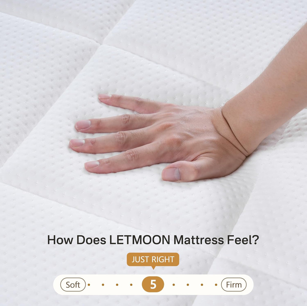 LETMOON Twin Mattress, 8 inch Twin Size Hybrid Mattress in a Box, Luxury Cooling Gel Memory Foam Mattress with Pocket Springs, Hotel-Grade Comfort, Twin Bed Mattress for Pressure Relief, Medium Frim