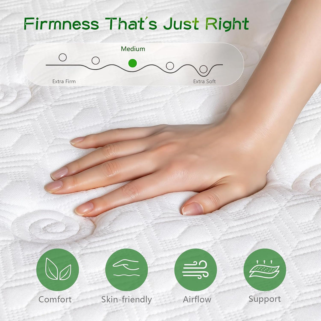 Queen Mattress 12 Inch, Queen Size Mattress with Individually Pocket Spring