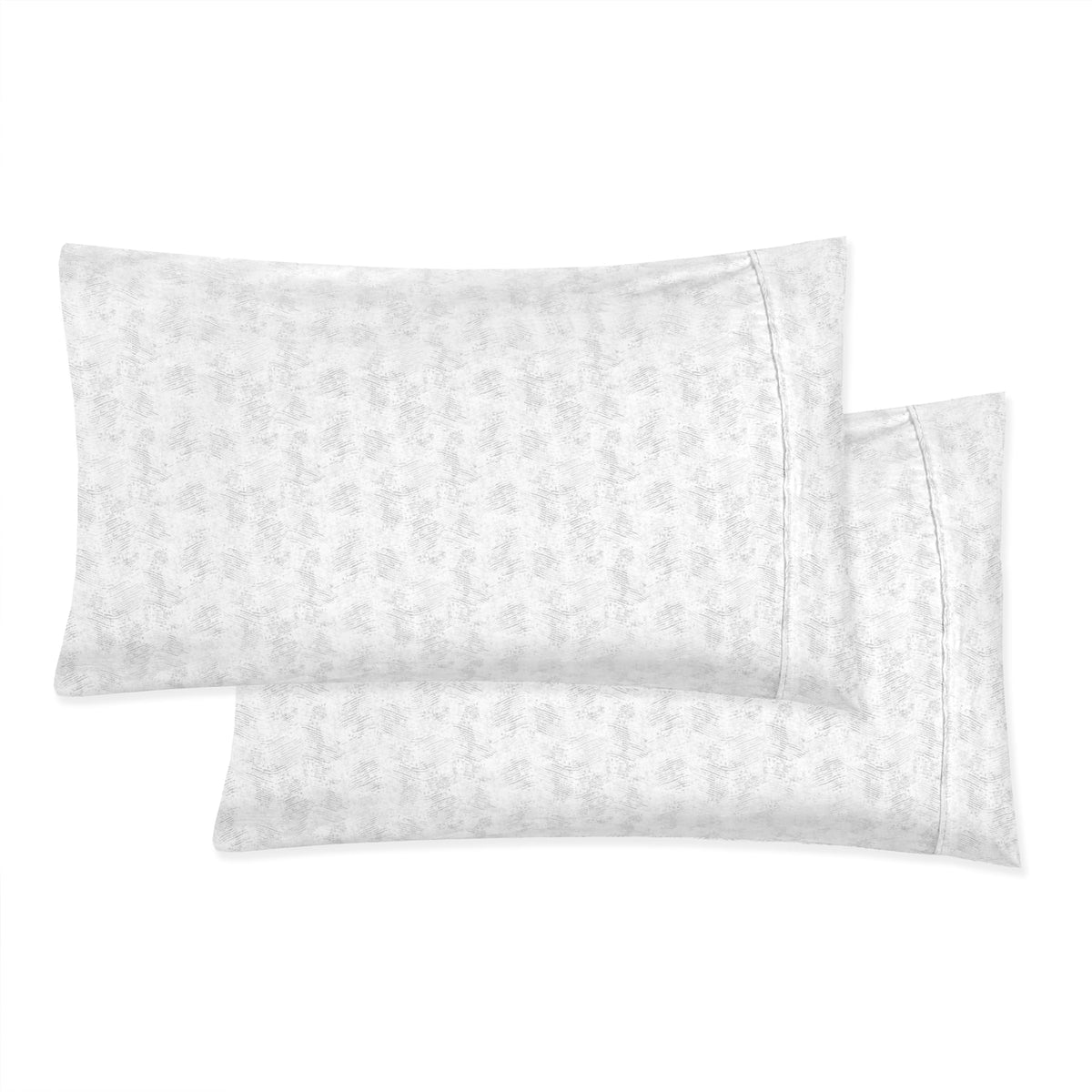 Elegant Comfort Ultra Soft Set of 2 Floral Print Pillowcases - 1500 Premium Hotel Quality Microfiber, Soft and Smooth Envelope Closure 2-Piece Pillow Covers - Standard/Queen, Paisley Gray