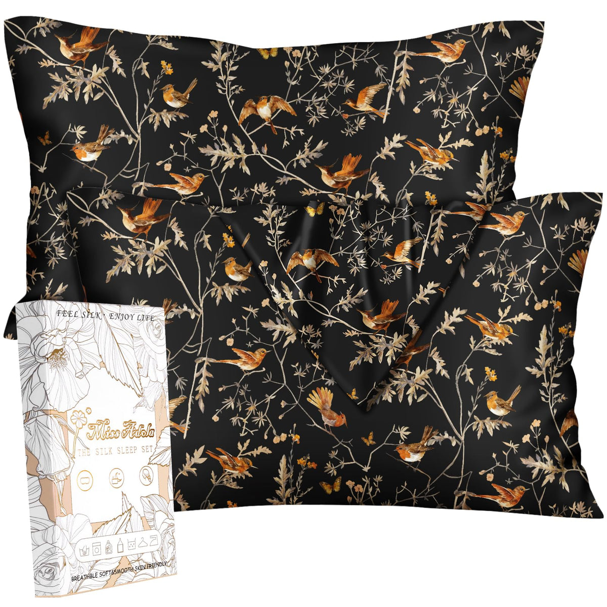 Miss Adola Silk Pillowcases, 2 Pack, Standard Size, Pk Leopard