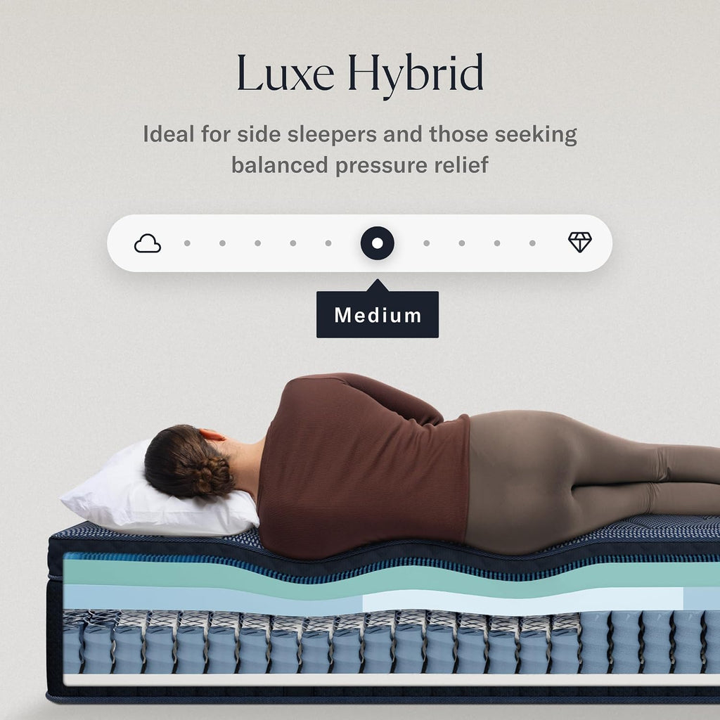 DreamCloud Luxe 14" Queen Mattress, Hybrid Memory Foam, Medium Feel