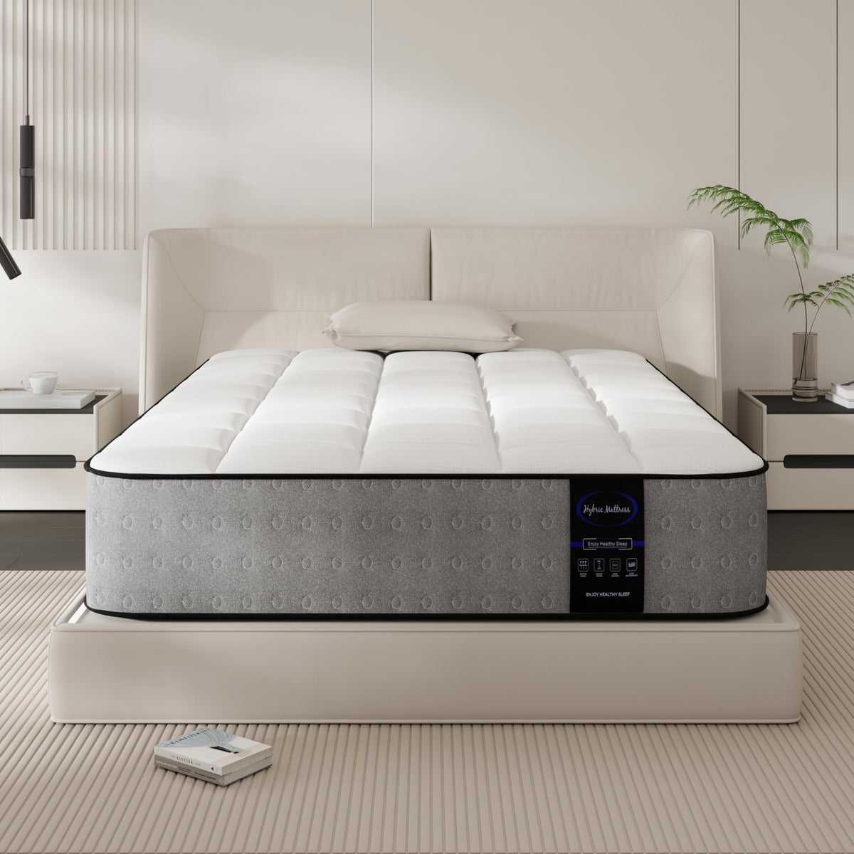 LETMOON Twin Mattress, 8 inch Twin Size Hybrid Mattress in a Box, Luxury Cooling Gel Memory Foam Mattress with Pocket Springs, Hotel-Grade Comfort, Twin Bed Mattress for Pressure Relief, Medium Frim