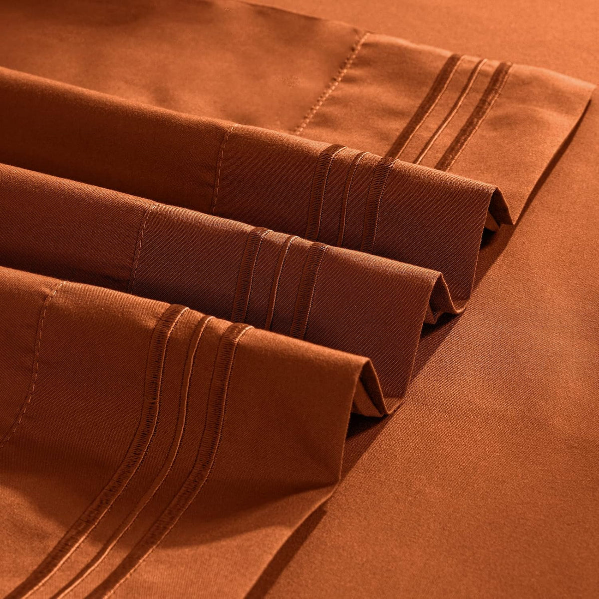 Aormenzy Microfiber Pillow Cases, Standard Size, Burnt Orange, Set of 2