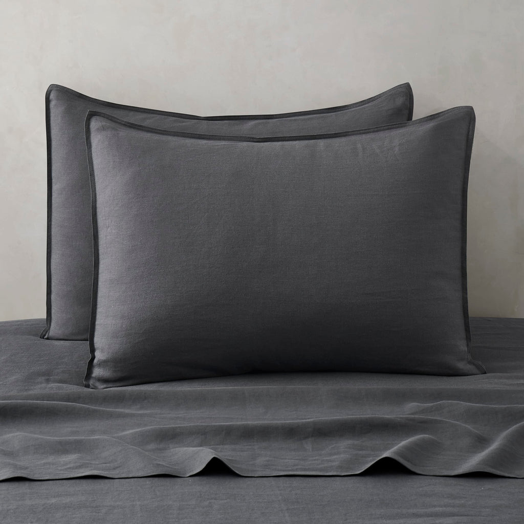 ATLINIA 100% Linen Pillow Shams Standard Size Natural Linen Pillow Case