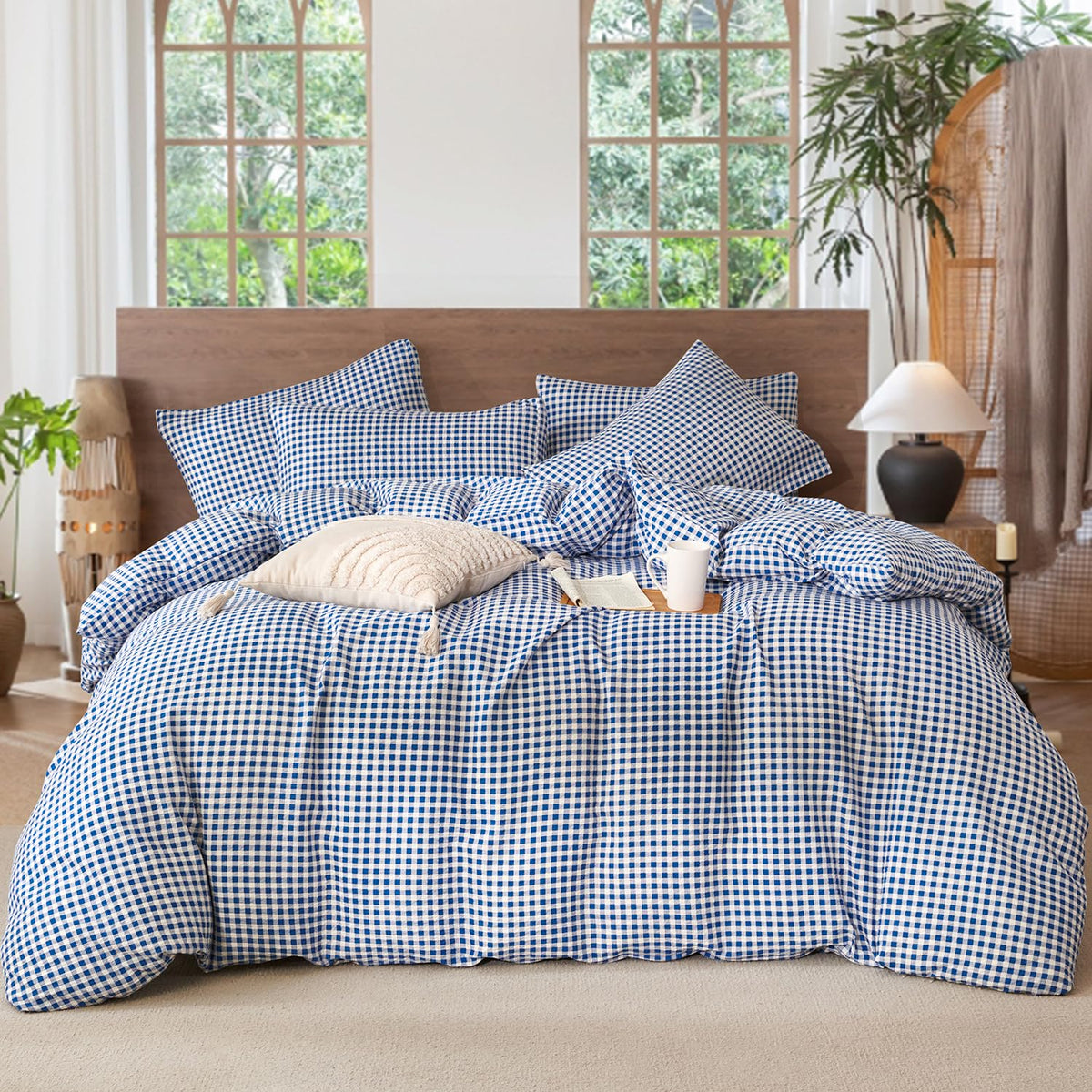 Comforter Set King Size Dusty Pink Soft Luxury Washed Microfiber Jacquard 3 Pieces Bedding Set, White Dusty Pink Vertical Ticking Stripes Comforter with 2 Pillowcases Breathable Durable Comfy