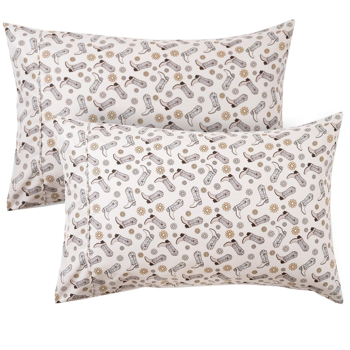 Queen Pillow Cases Set of 2, Ultra Soft Wrinkle-Free Microfiber Pillow Covers with Open-end Closure, Fade/Stain/Shrink Resistant, Machine Washable, Butterfly Garden Print, 20"x30" Queen Size