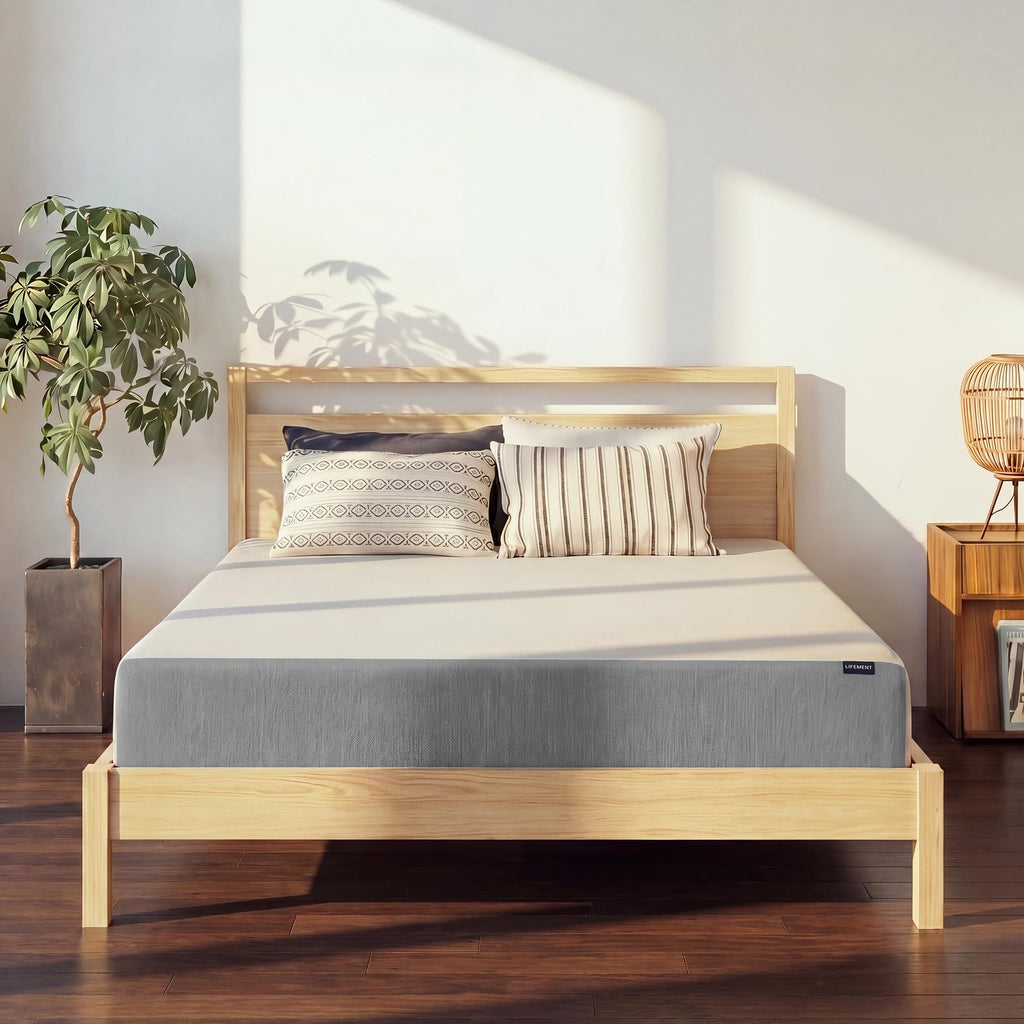 LIFEMENT Twin Mattress, 8 Inch Twin Memory Foam Mattress, Basic Graphite Cooling Mattress in a Box, Pressure Relief with Medium Firm Support, CertiPUR-US Certified, 75''L x 39''W