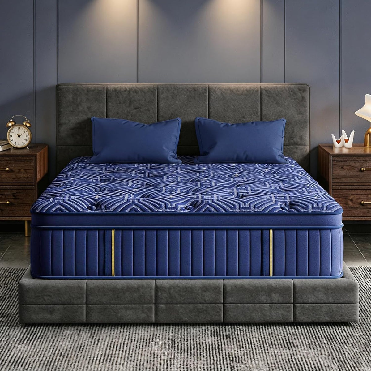 King Size Mattress, 12 Inch Gel Memory Foam Hybrid Mattress in a Box, Medium Firm, Fiberglass Free, Pocket Springs, Motion Isolation with Pressure Relief, CertiPUR-US Certified,365 Night Trial